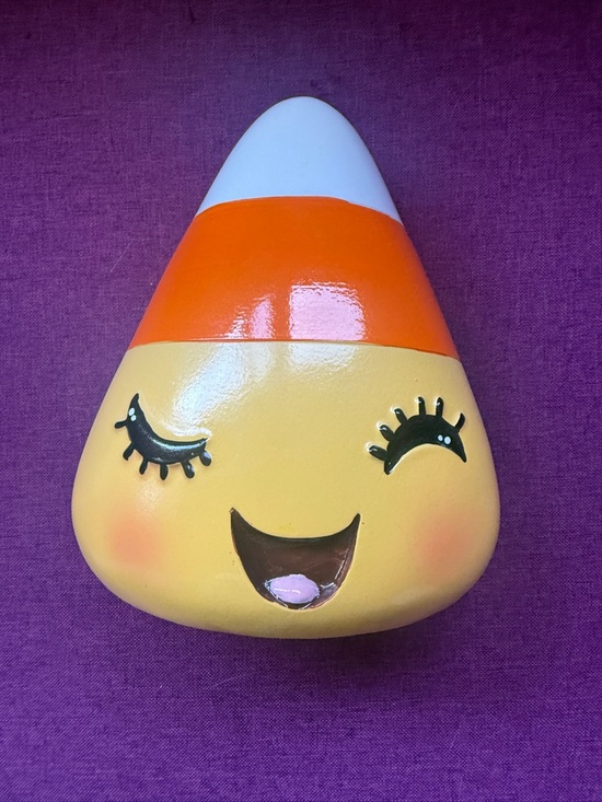 Source Unknown Other - Cute Candy Corn Face Holiday Decor - White, Orange, Yellow